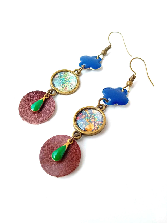 BO Médiévales Cabochon Tapisserie- CUIR et PAPIER RECYCLÉS - Pièces Artisanales et Uniques