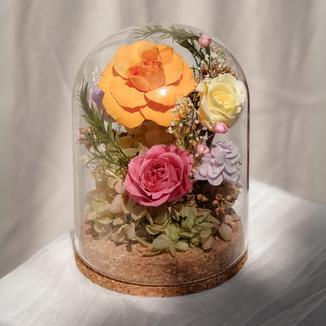 Dopamine Reverie | Preserved Flower Glass Dome | Next-Day Flower Delivery in Bristol | UK-Wide Delivery