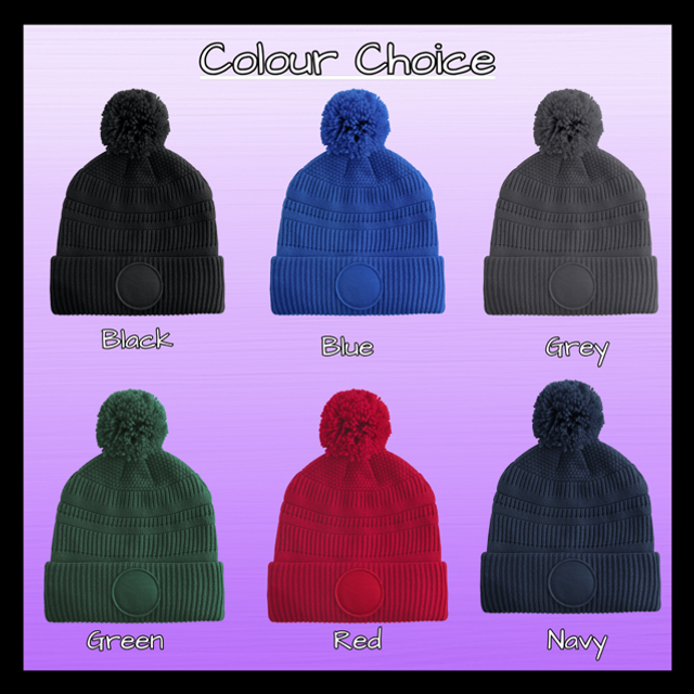 Custom printed Pom Pom beanie 