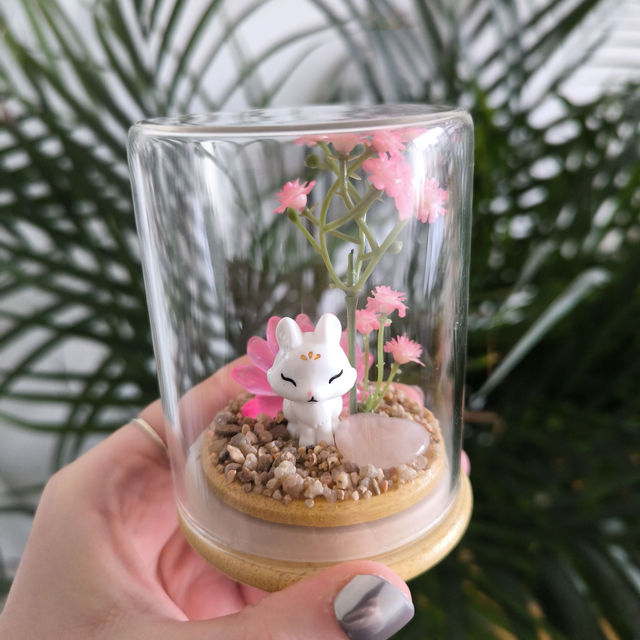 Ami protecteur - Kitsune fuchsia (quartz rose)