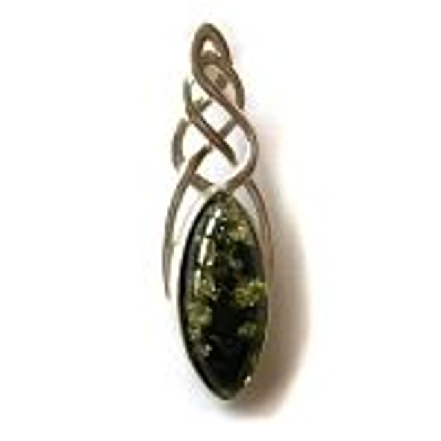 Green Amber pendant - AH003