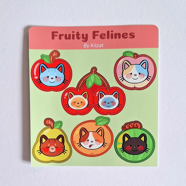 Mini Stickersheet: Fruity Felines