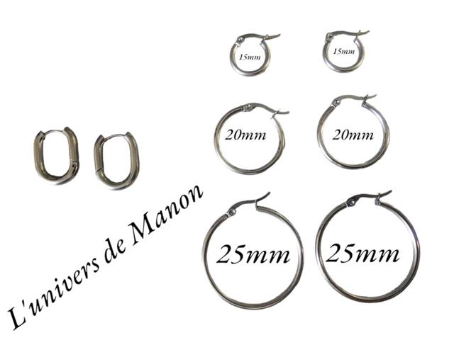 Créoles acier inoxydables 25MM argent 