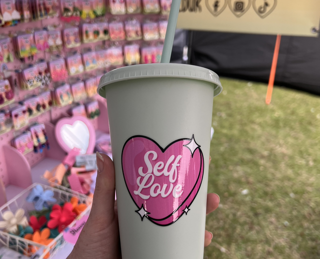 Mint green “self love” 24oz 