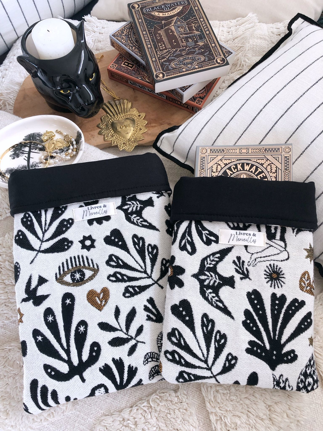 Pochette à livres en jacquard Gaïa - noire