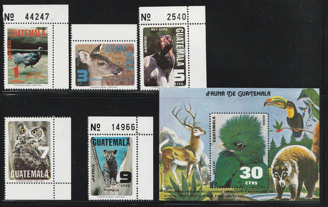 Guatemala 1979 Wildlife Conservation,Animals,Birds Set &amp; Minisheet MNH 