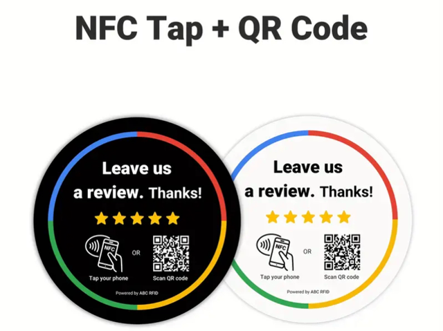 NFC and QR code leave a review plaque