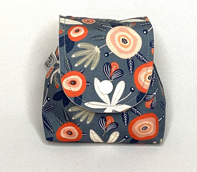 MINI POCHETTE DE RANGEMENT FLEURS SCANDINAVES TISSU BIO