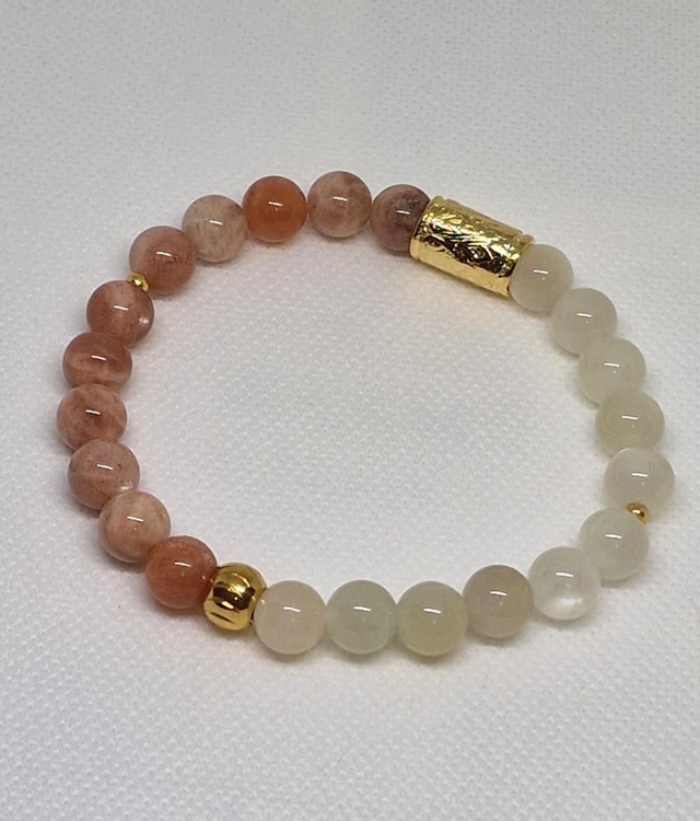 Bracelet Pierre de lune multicolore en 0,8 cm