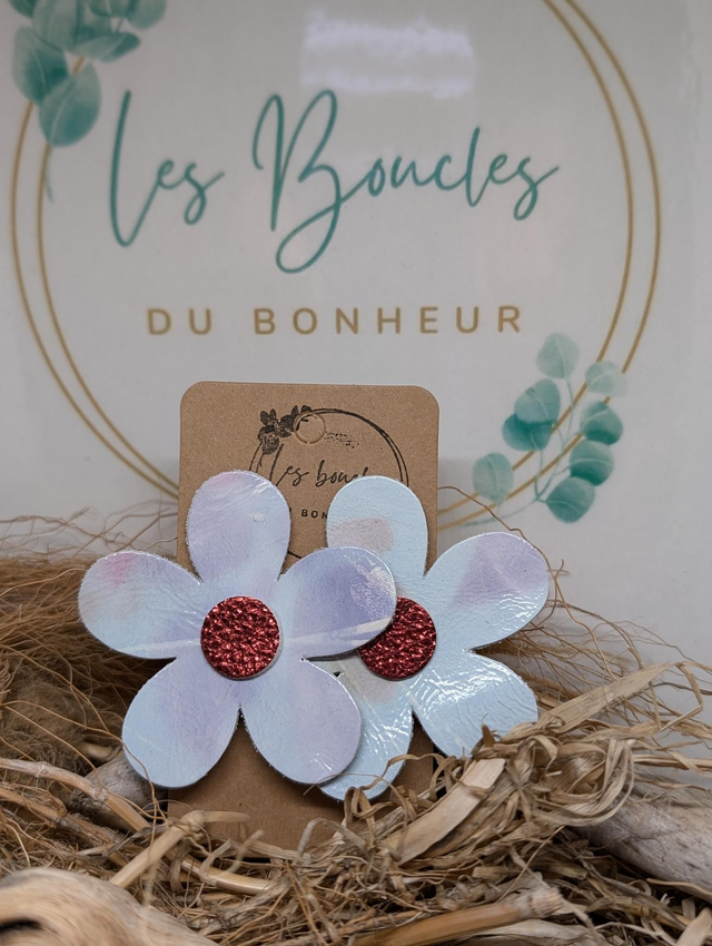 Boucles d&#039;oreilles Marguerite m695 rose