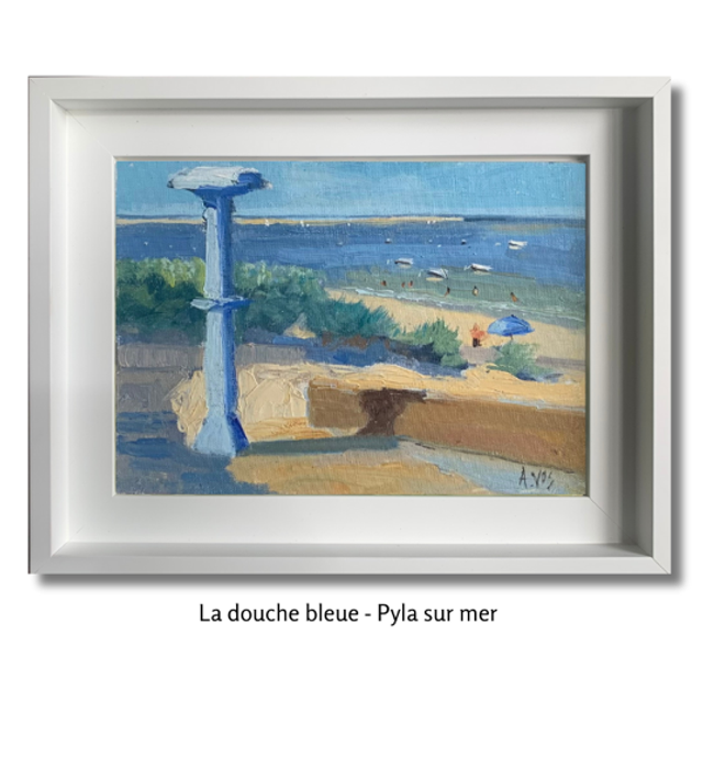 La douche bleue - plage Haitza - Pyla sur mer