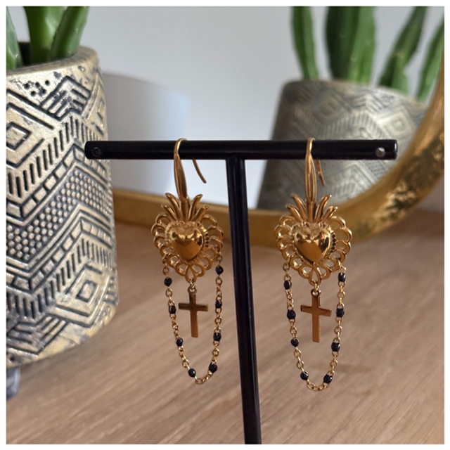 Boucles d’oreilles chaînette ex voto