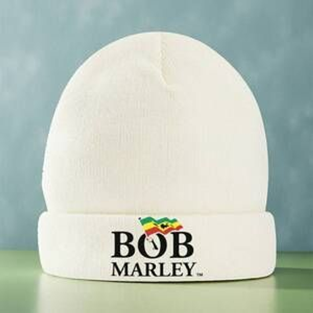 Bonnet Reggae Rasta  Bob Marley blanc - Drapeau Rasta - Unisexe - Doux et Confortabe