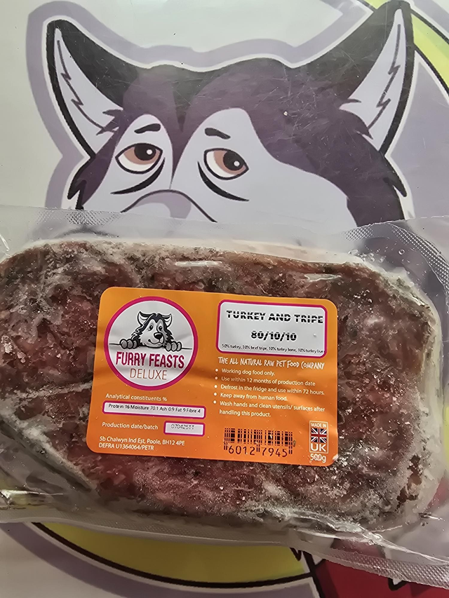 Turkey &amp;Tripe 80/10/10 500g Flat Pack