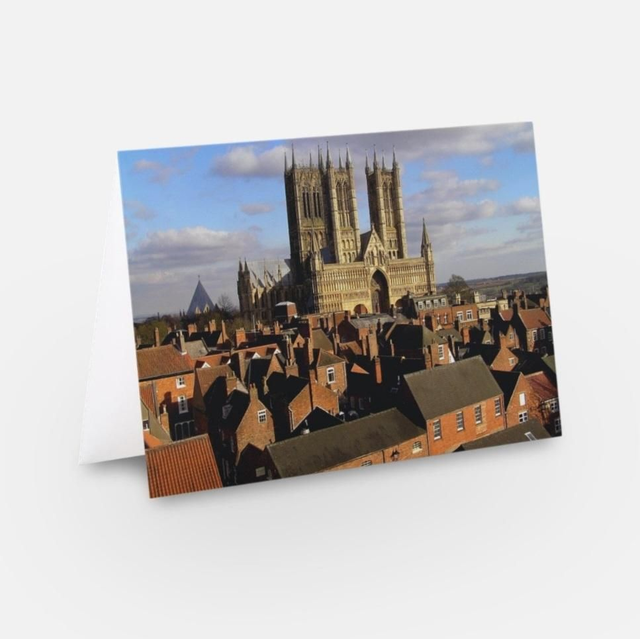 Lincoln Cathedral rooftop view greeting card