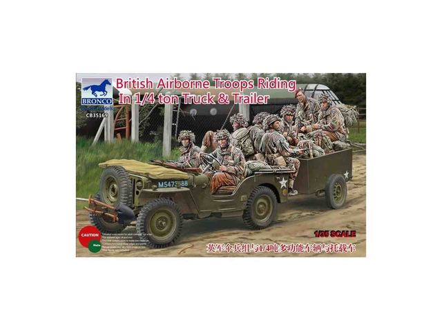 Troupes aero GB dans Jeep 1/4 Ton Truck et remorque Bronco 35169 1/35