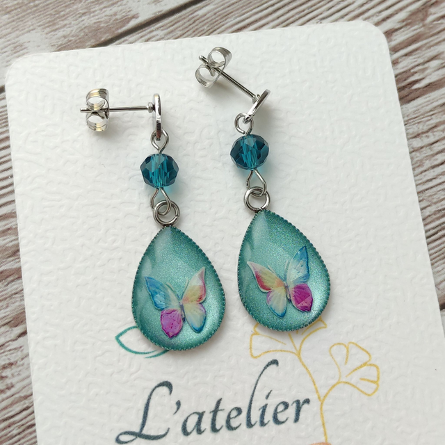 Boucles &quot;Ana&quot; papillons