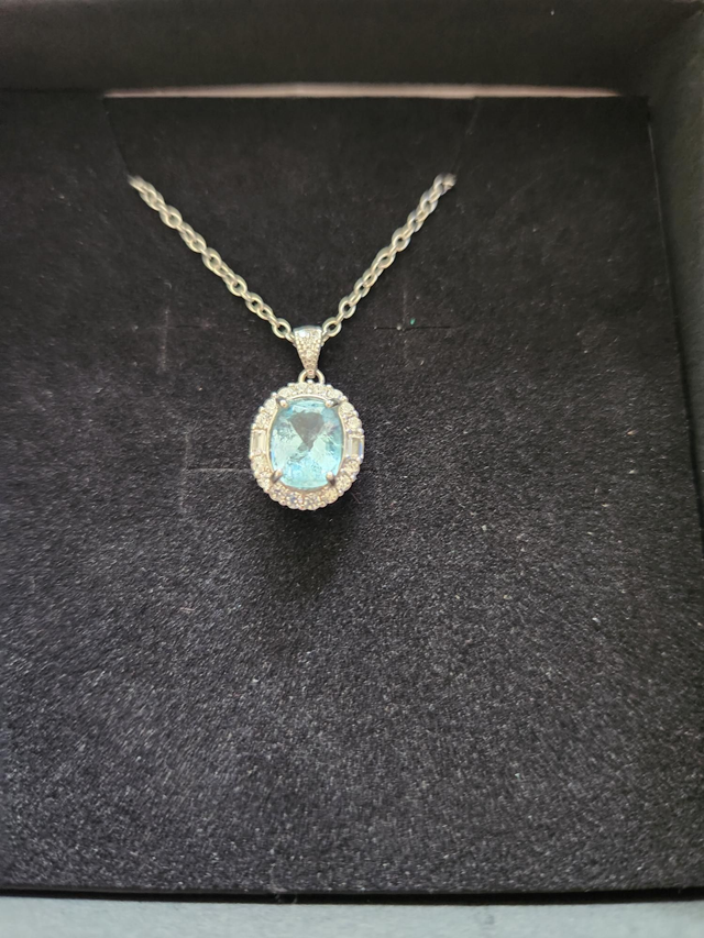 STERLING SILVER WITH BLUE TOPAZ CRYSTAL 