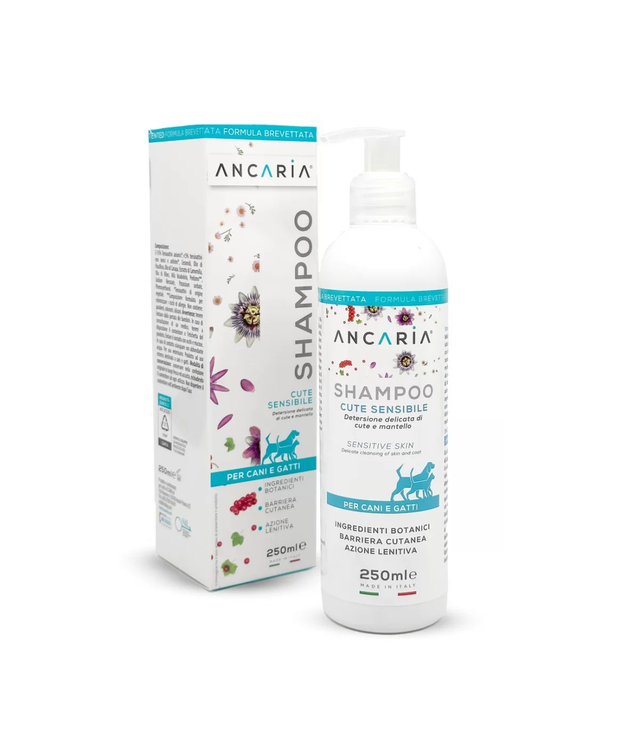 ANCARIA Shampoo pelle sensibile ed irritata per Cani e Gatti 250ml
