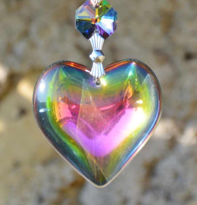 Décoration de fenêtre en cristal Aurora Cœur Feng-Shui