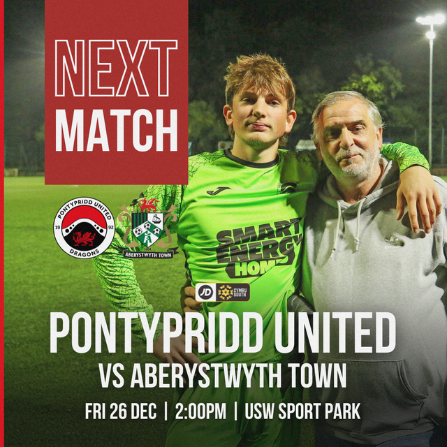 JD CYMRU SOUTH: Pontypridd United vs Aberystwyth Town