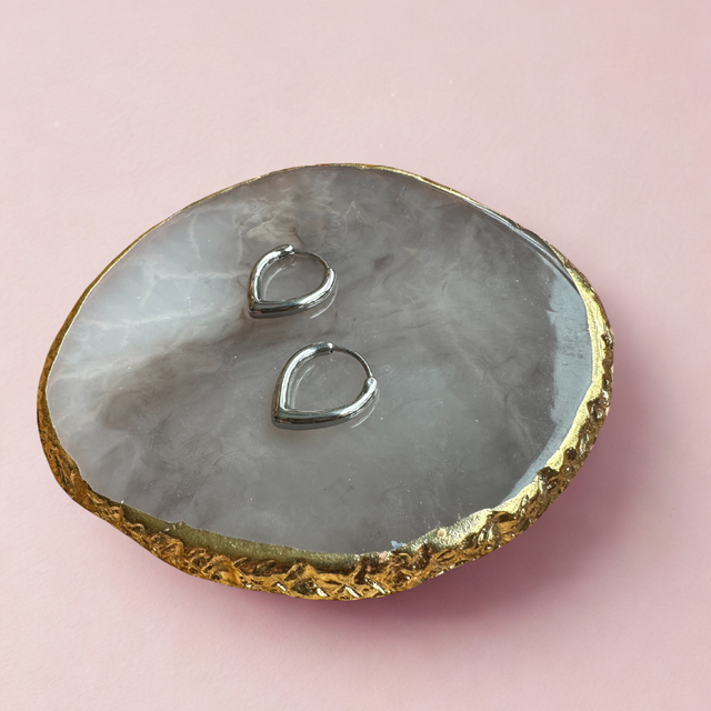 Créoles argentés - Gouttes 18 mm