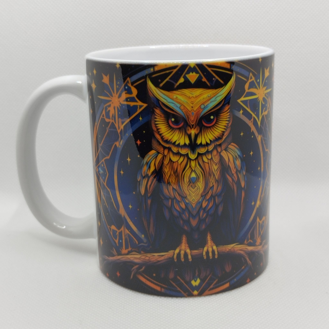 Hibou mandala bleu nuit