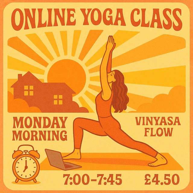 Monday Mornings online Vinyasa 7am-7.45am