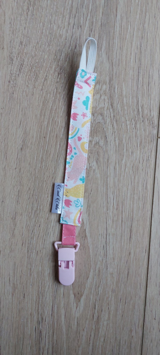Attache sucette chat rose