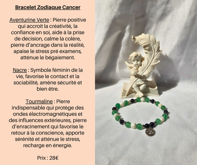 189- Bracelet Zodiaque Cancer