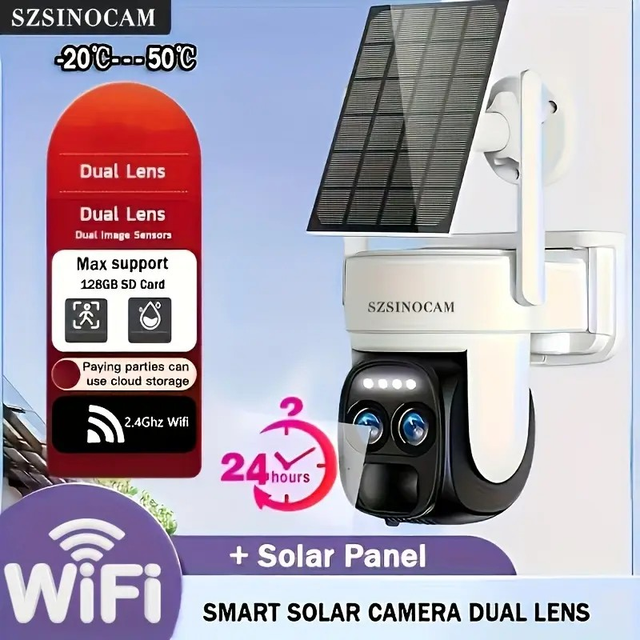  High-Definition Safety Camera with Solar Panel 1296P