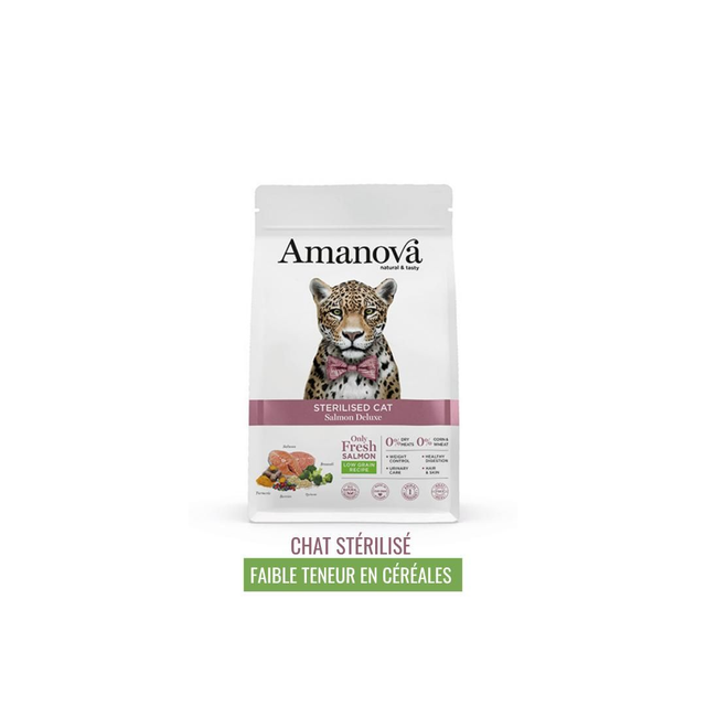 Amanova Croquettes chat stérilisé saumon & quinoa