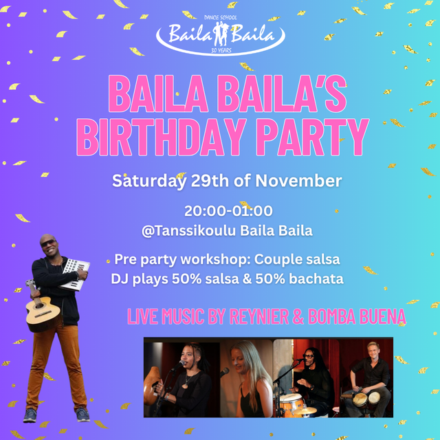 Baila Baila&#039;s birthday party - Sat 29th of Nov