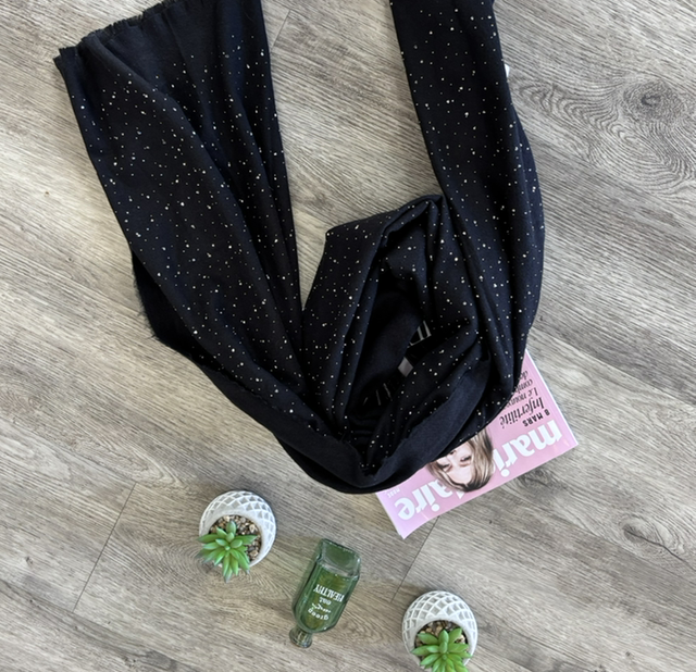 Écharpe épaisse noir brillant 