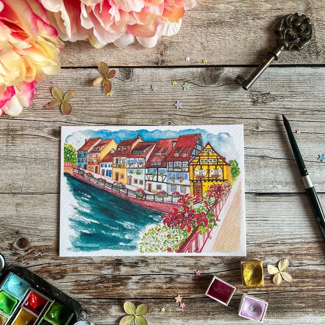 carte &quot;Quai de la Poissonnerie à Colmar&quot;