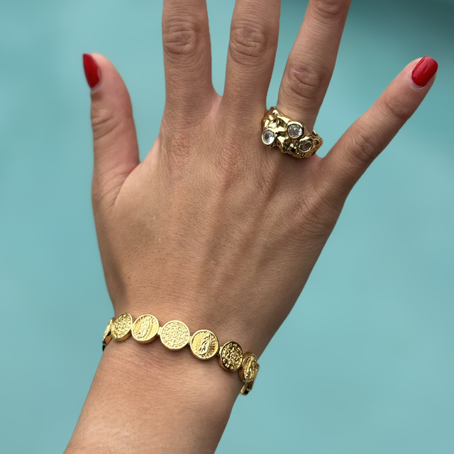 Anillo Triple Circón Blanco