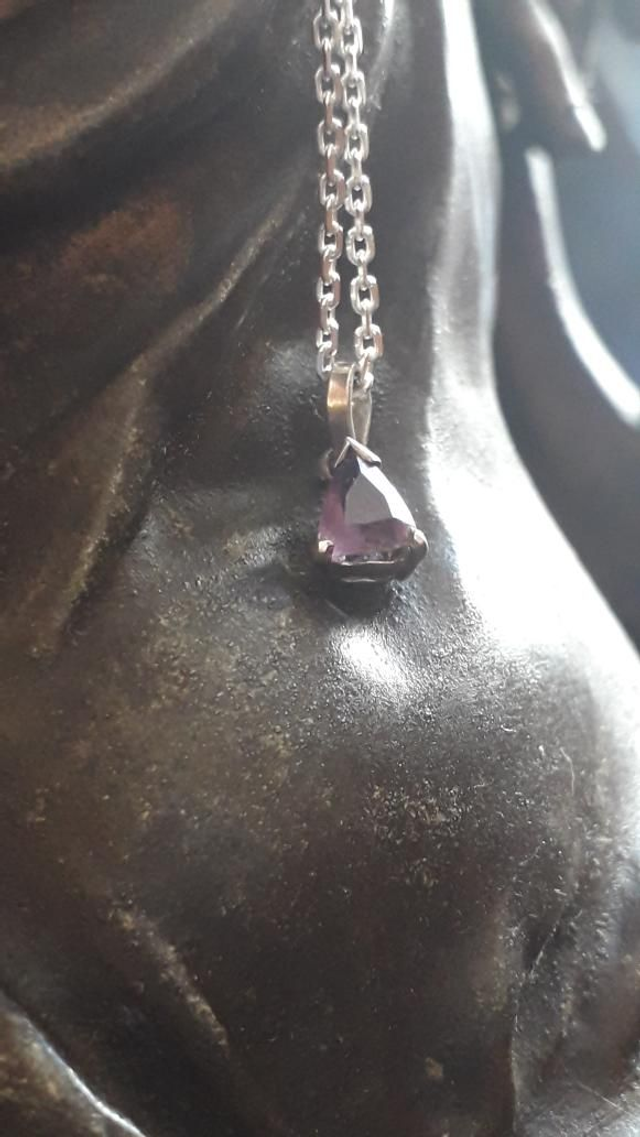 Pendentif améthyst,  argent 925.