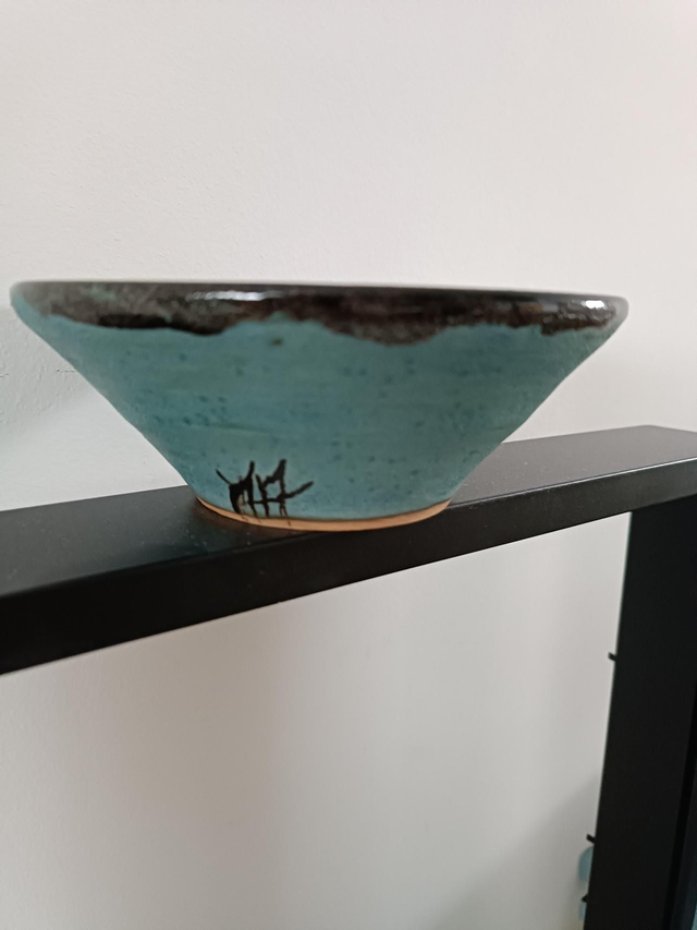 Bol évasé MM Temmoku bleu vert 