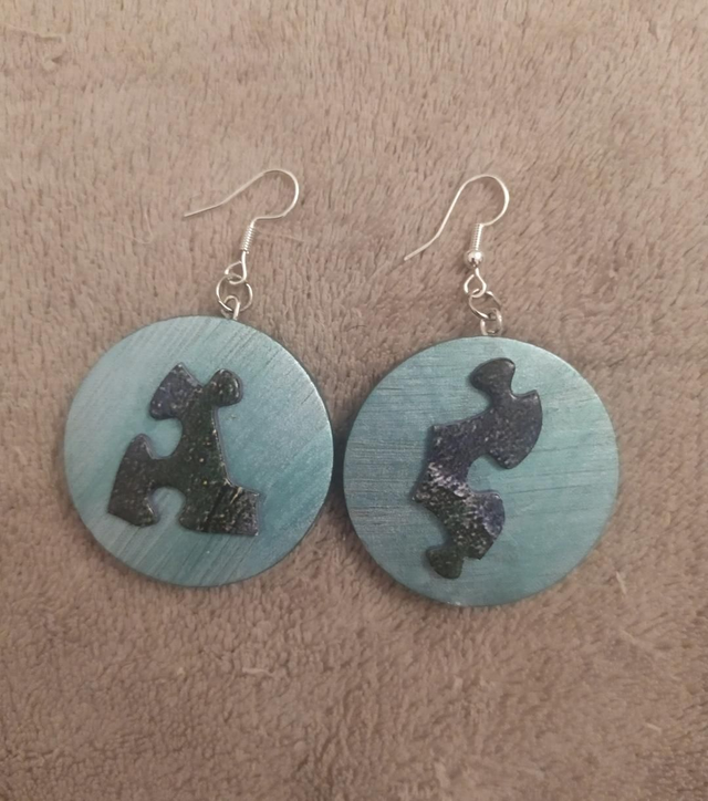 Boucles d'oreilles rondes "Puzzle"