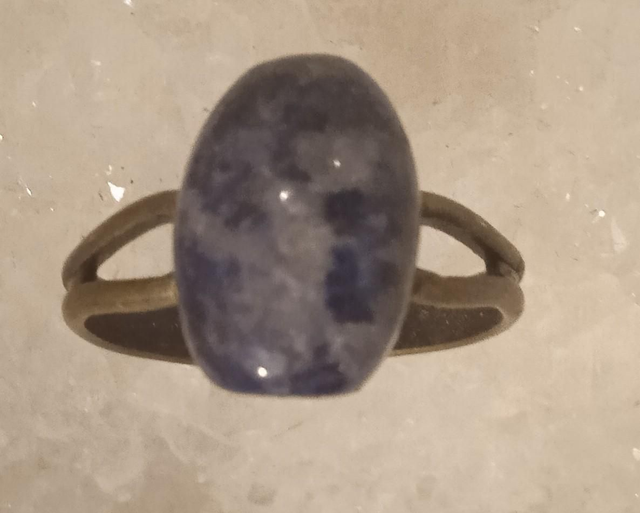 lapis lazuli, (bague bronzée) 