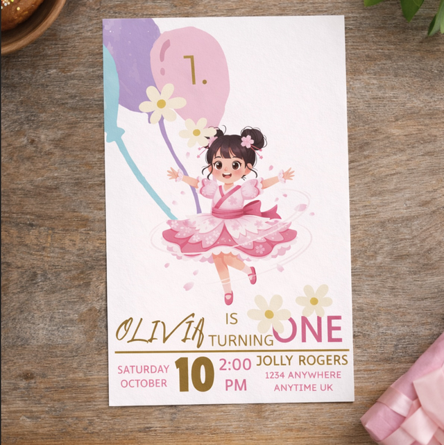 Girl birthday invitation card