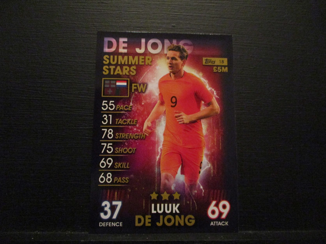 Luuk De Jong - Summer Stars Match Attax 101 Original Trading Card