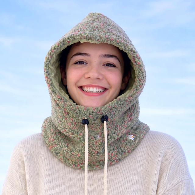 Cagoule femme , capuche polaire , bonnet ski