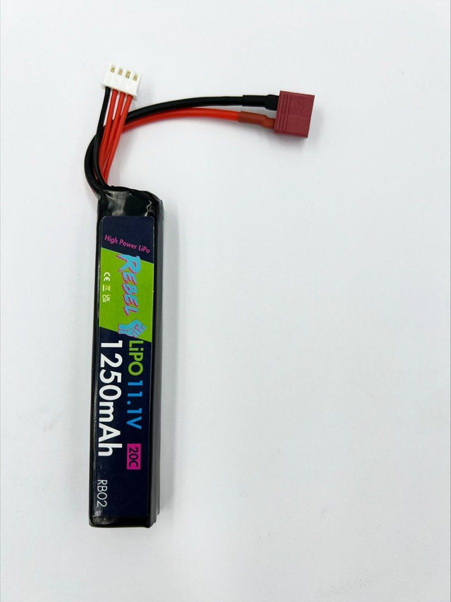 Rebel Battery - 1250mAh Lipo 11.1V 20C Stick - Deans