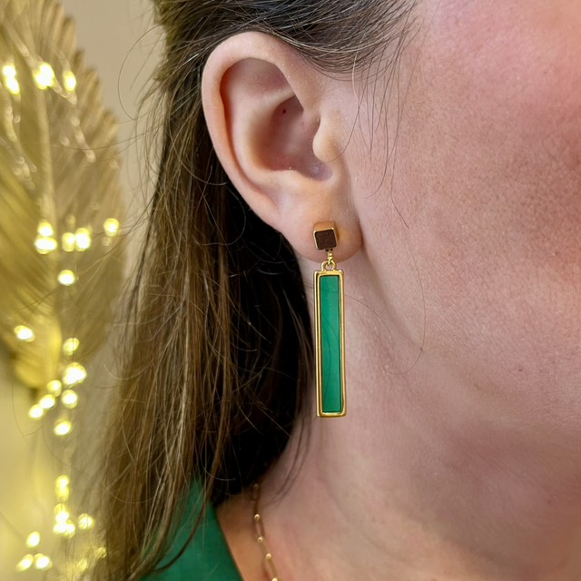 Boucles d&#039;oreilles en vitrail 