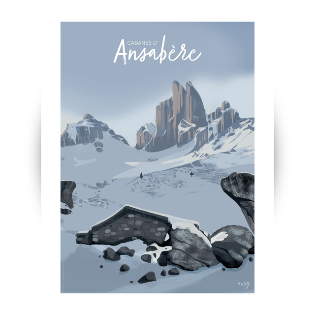 Affiche Cabanes d'Ansabère, Aiguilles d'Ansabère, Lescun