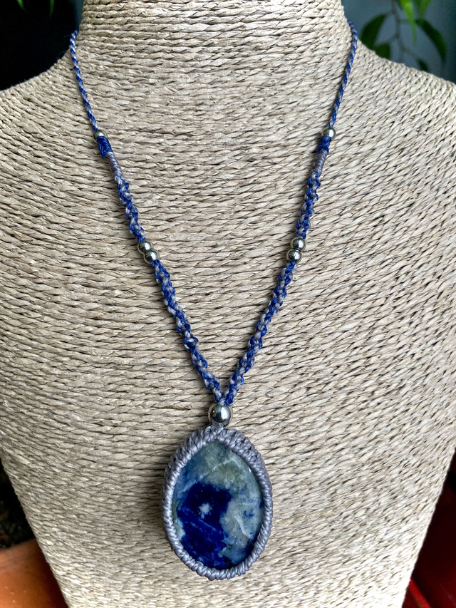 Collier sautoir Sodalite