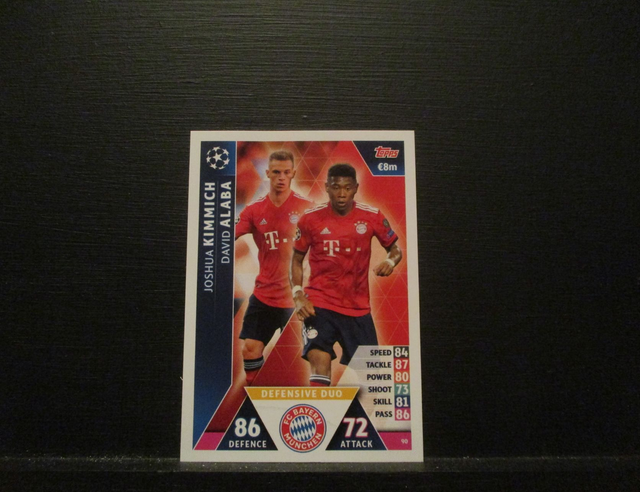 Joshua Kimmich / David Alaba - UEFA Champions League Match Attax 2018/19 Original Trading Card #90