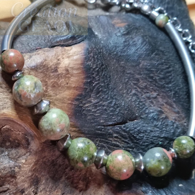 Jumelle Élégante unakite 