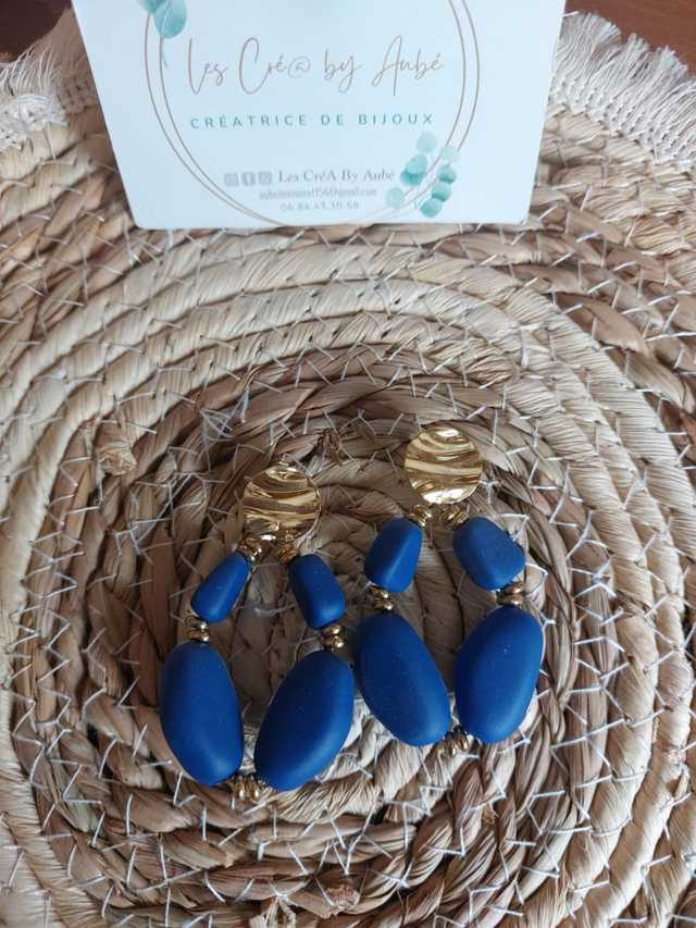 BO CHIC PERLES BLEU/ ACIER INOXYDABLE 0001074